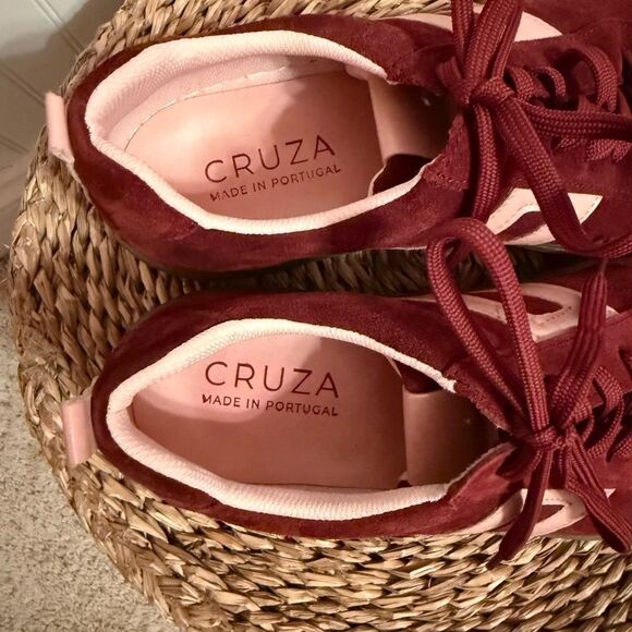 Cruza Burgundy Lace-Up Suede Sneaker/Made in Portugal - Size 40 - NWOB - Picture 7 of 8